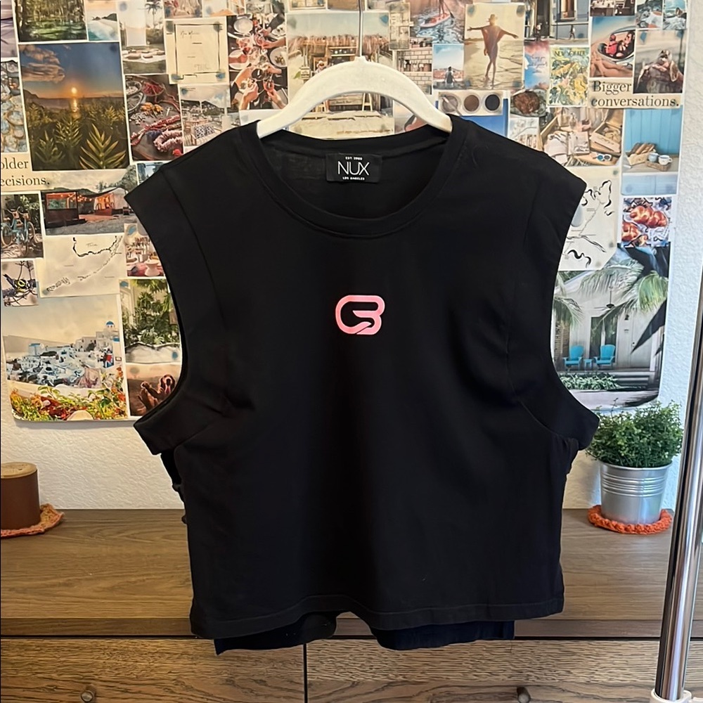 NUX Black Tank with Pink Cyclebar Logo